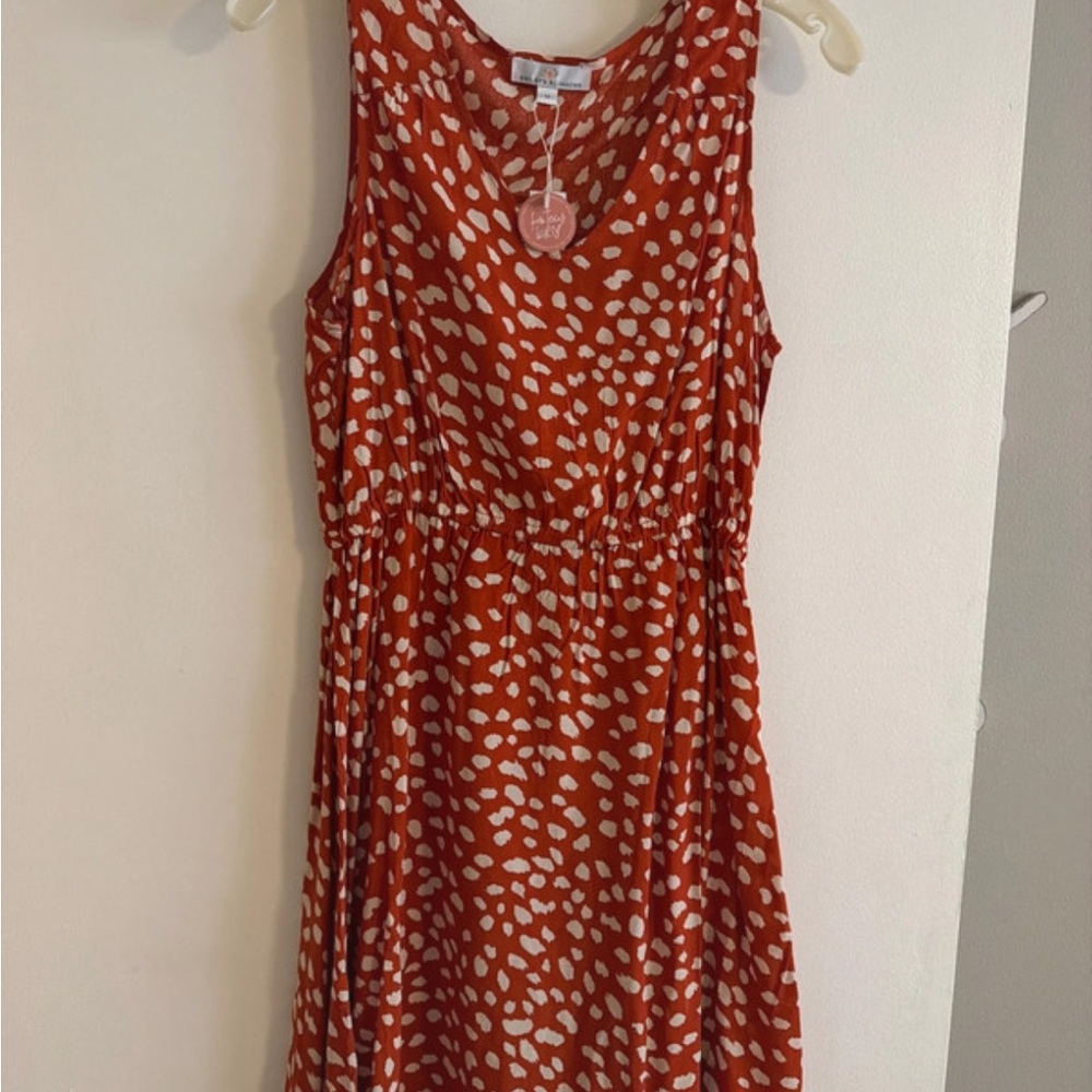 Women's Rust animal print Sleeveless Dress